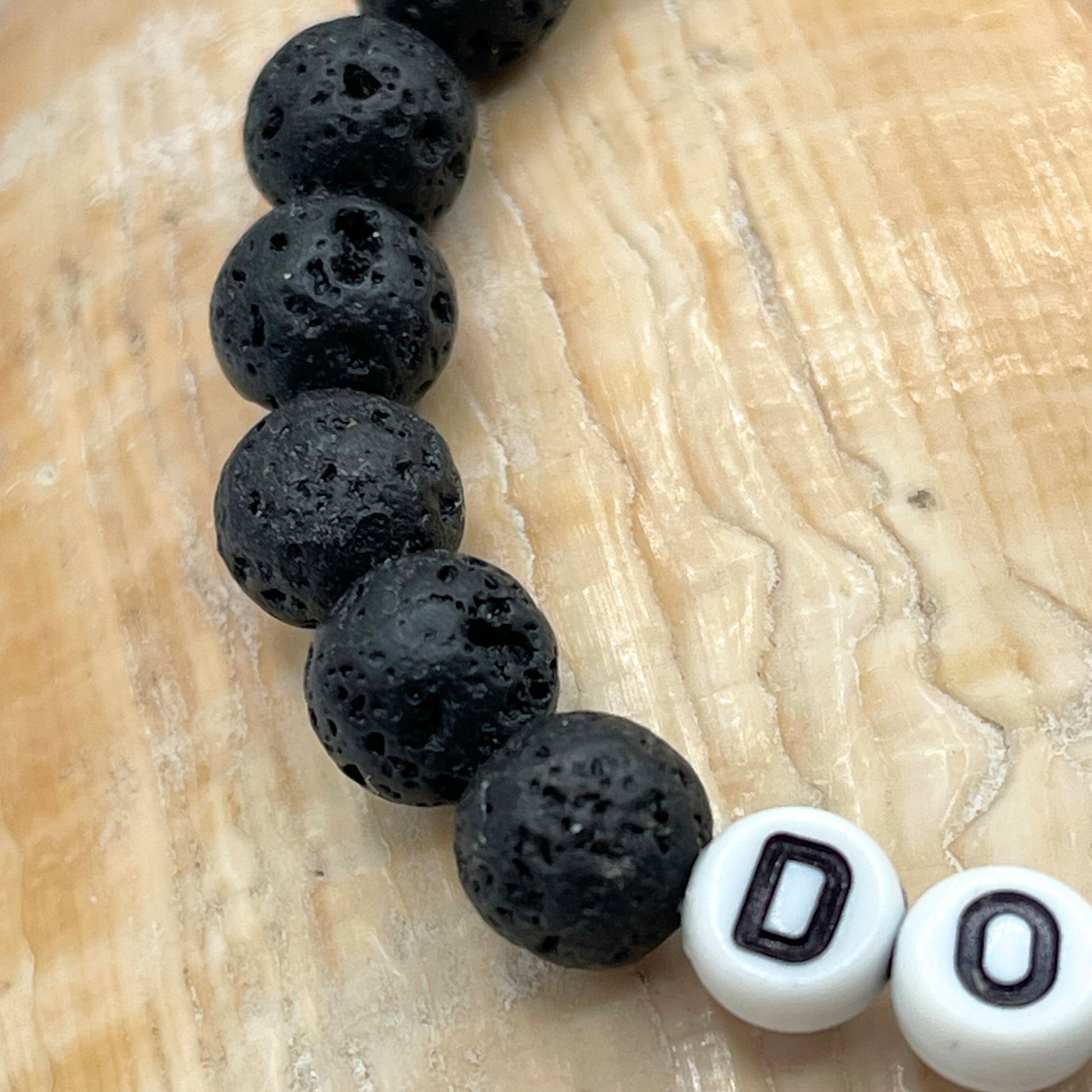 details lava rock dog dad bracelet