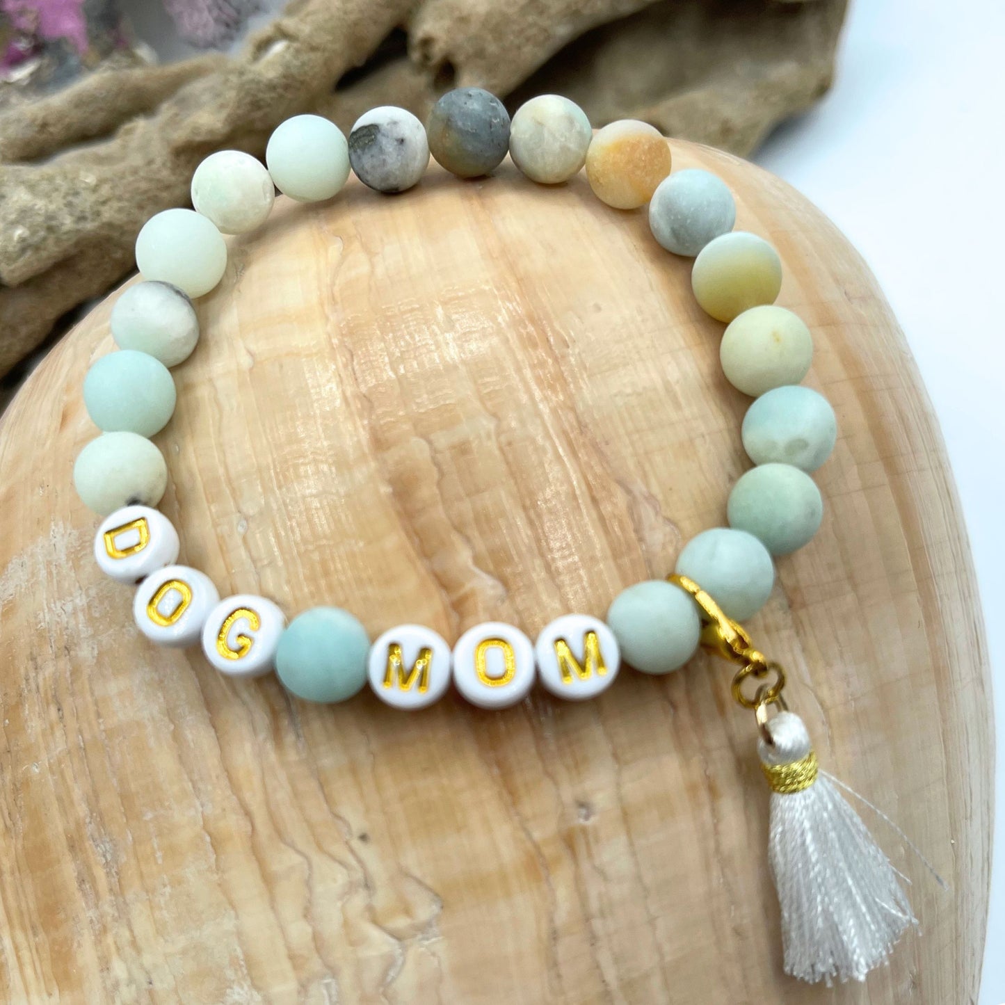 Dog Mom Bracelet Matte Amazonite