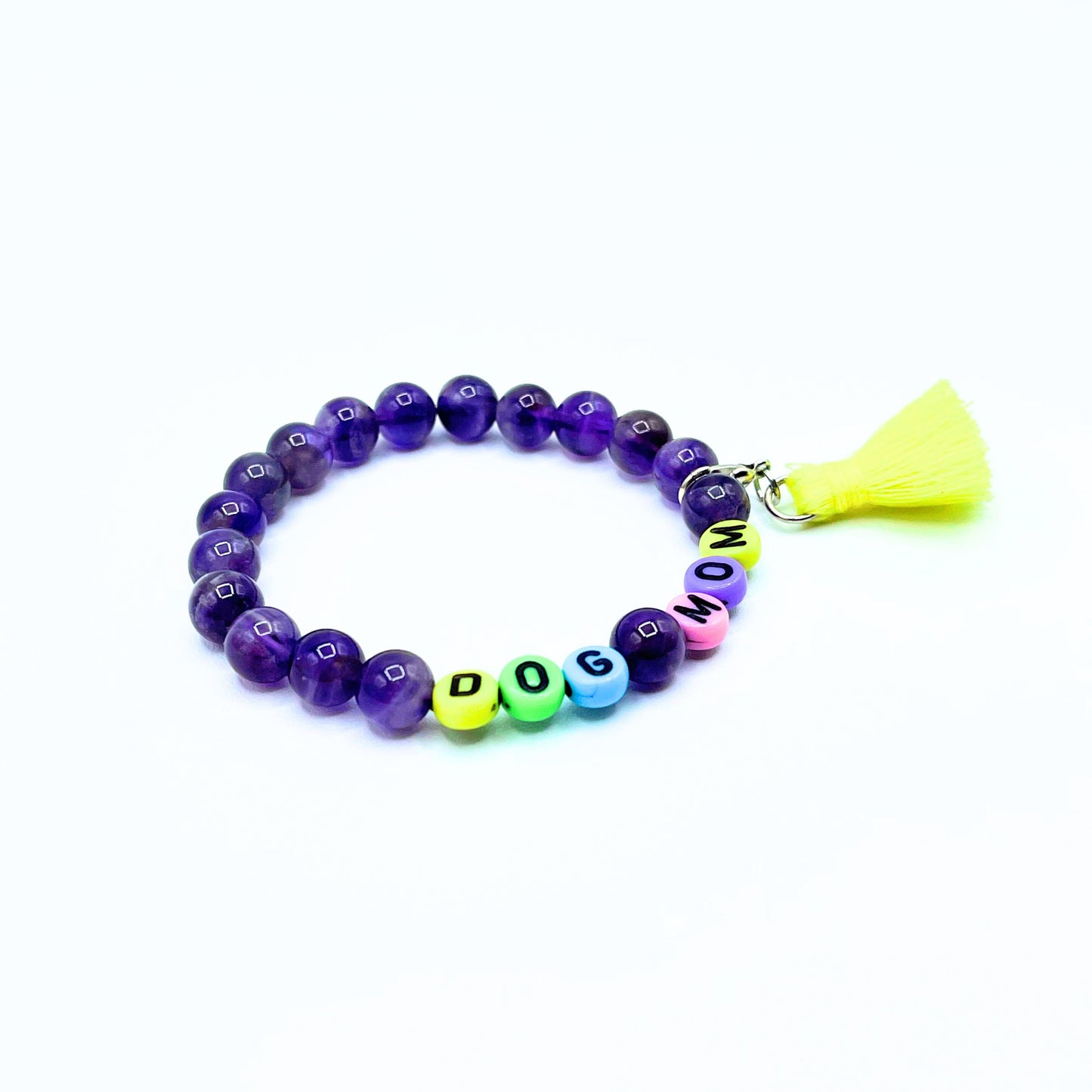 Dog Mom Mala Bracelet - Amethyst Beaded Bracelet