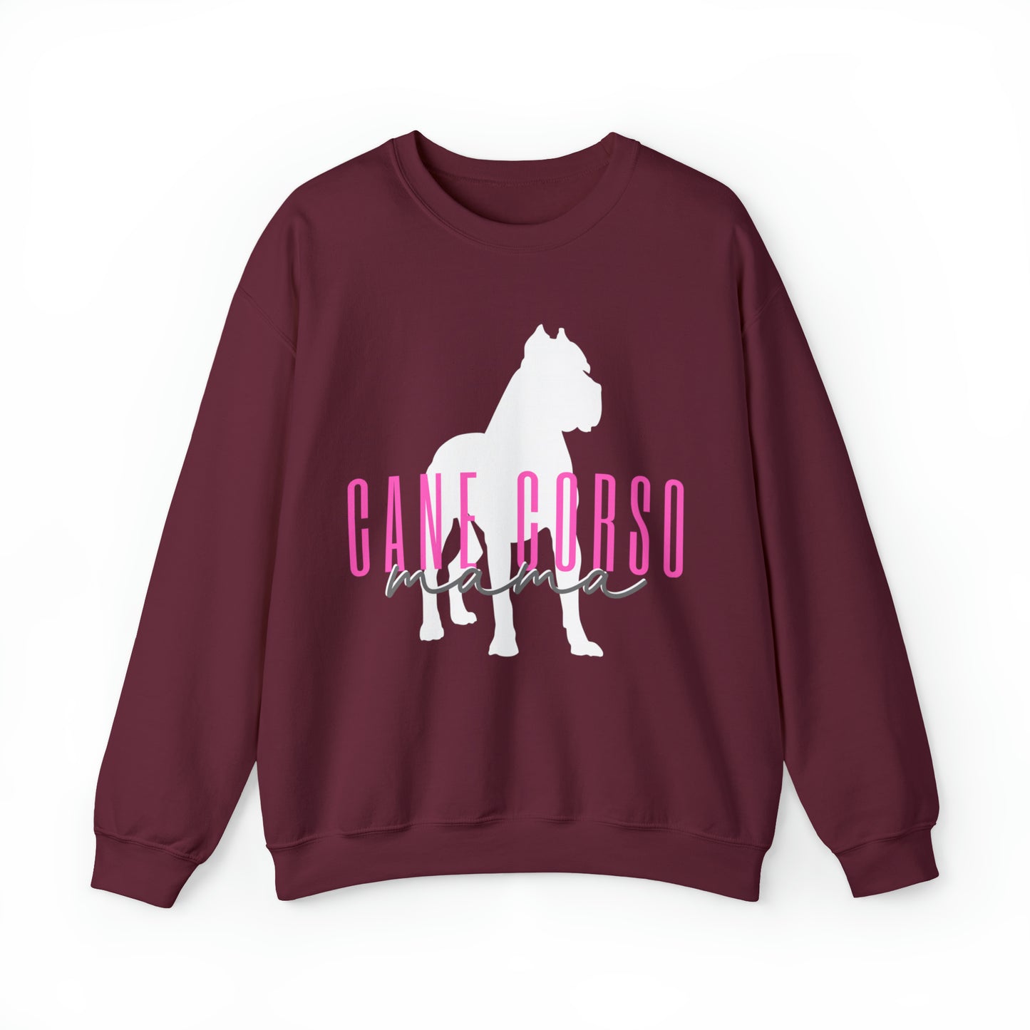 burgundy cane corso mama sweatshirt