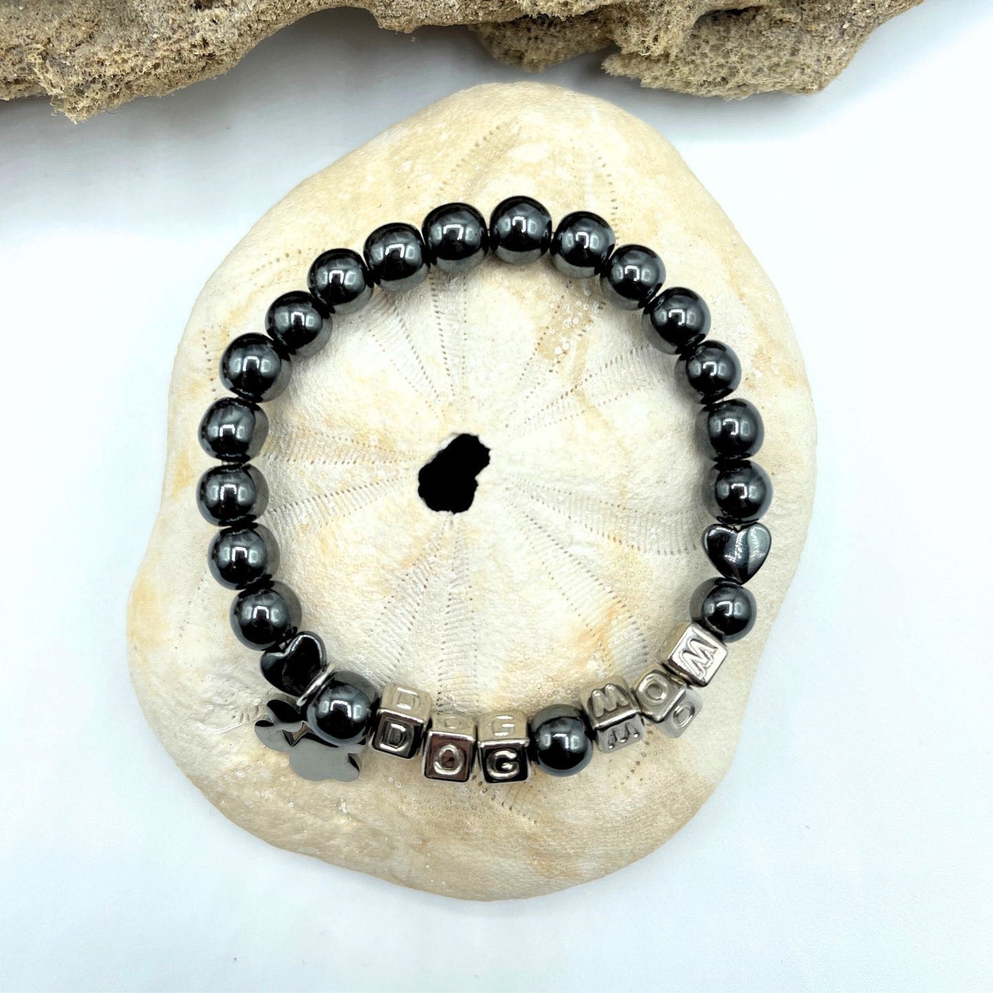 Dog Mom Mala Bracelet - Hematite Beaded Bracelet