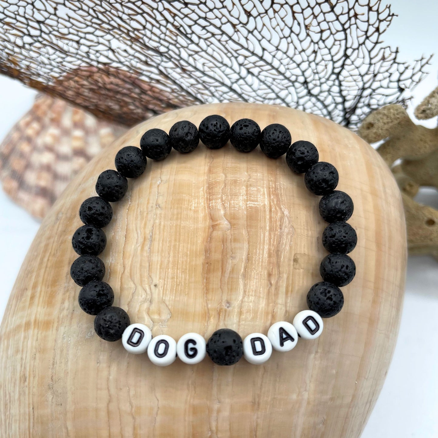 Lava Rock Dog Dad Bracelet