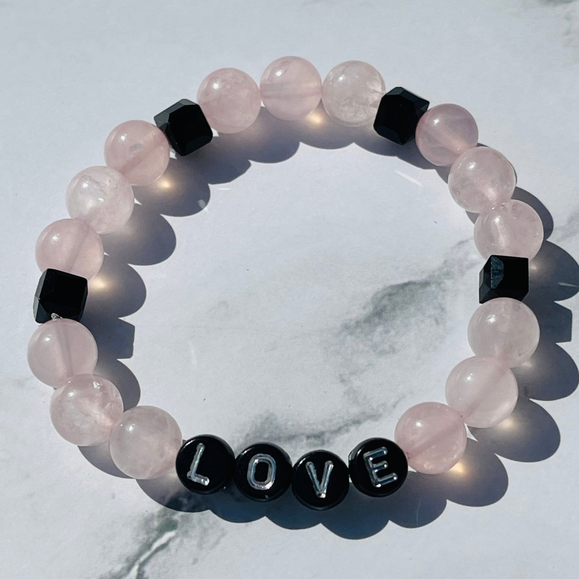 Dog Mom Bracelet Stack | Dog Love Bracelet Set | Rose Quartz Pet Jewelry | Natural Stone New Dog Bracelet | Pet Loss Gift | Custom Dog Gift | Cat Gift