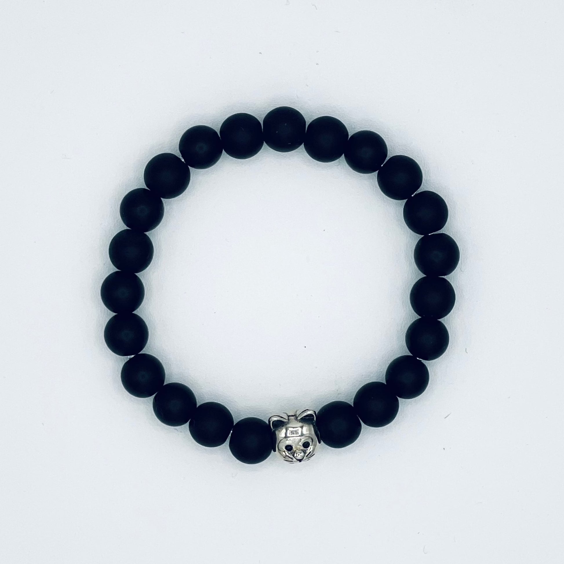 Matte Black Agate and Sterling Silver 