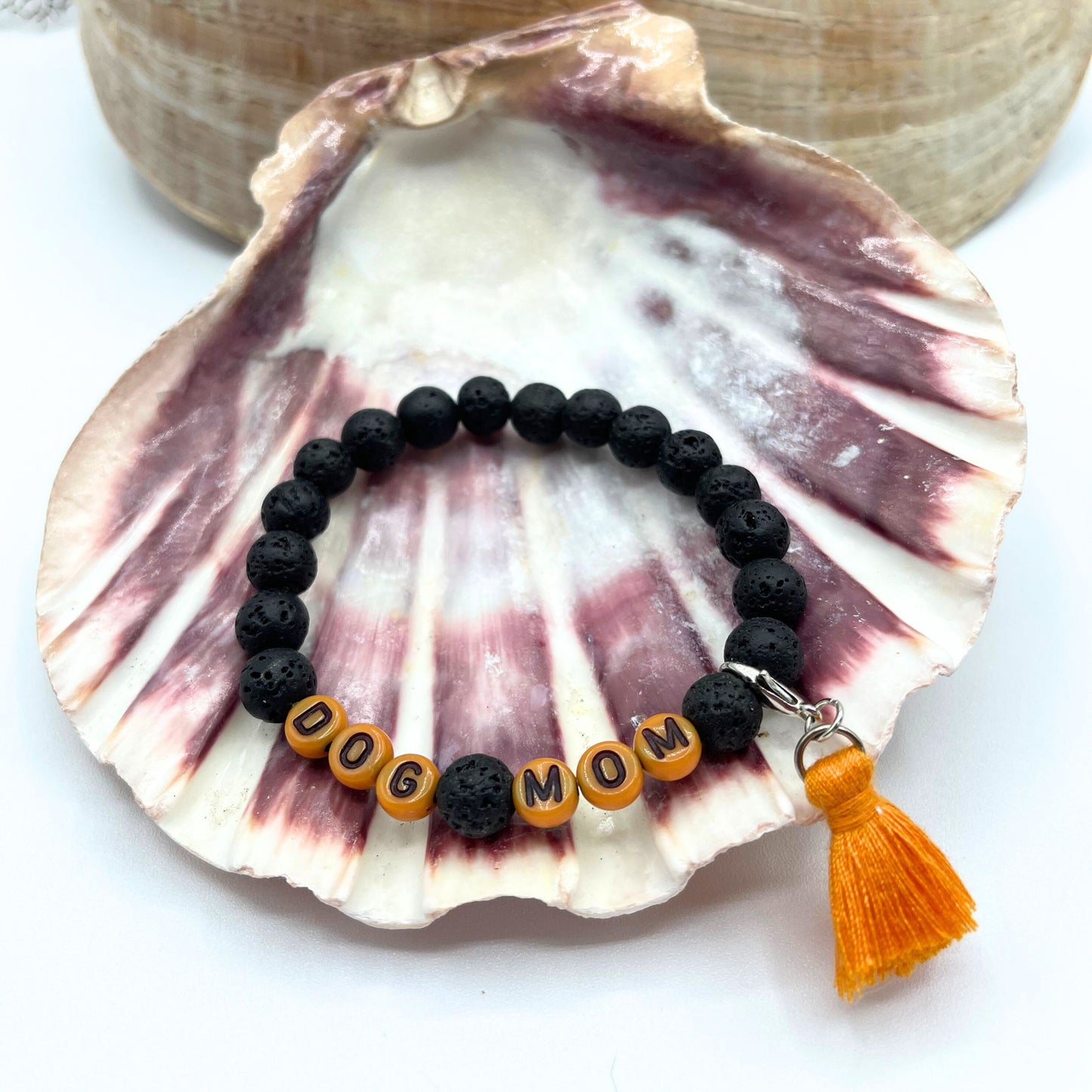 Dog Mom Mala Bracelet - Lava Rock Beaded Bracelet