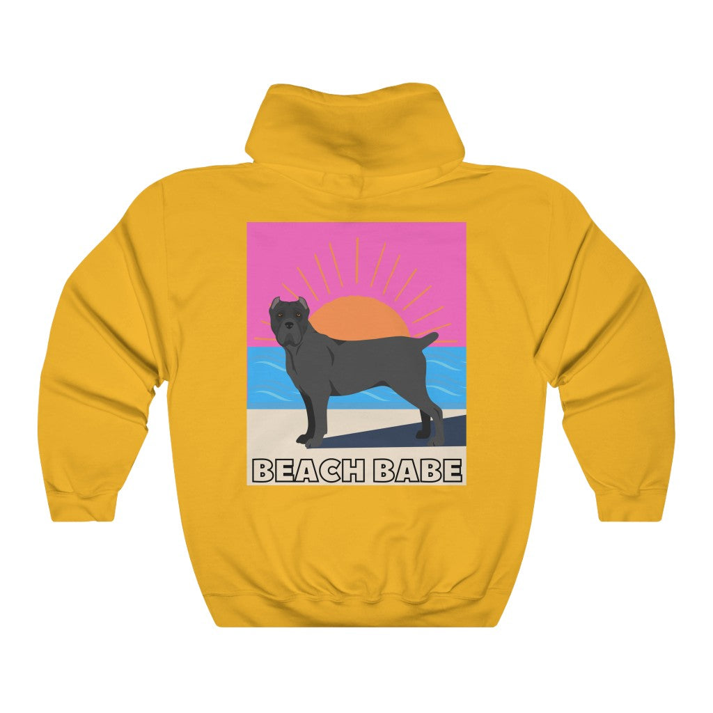 Beach Babe Cane Corso Hoodie Sweatshirt | Black Cane Corso Gift | Mom Shirt | Dad Shirt | Cool Mom Gift | Cane Corso Lover | Gift for Wife