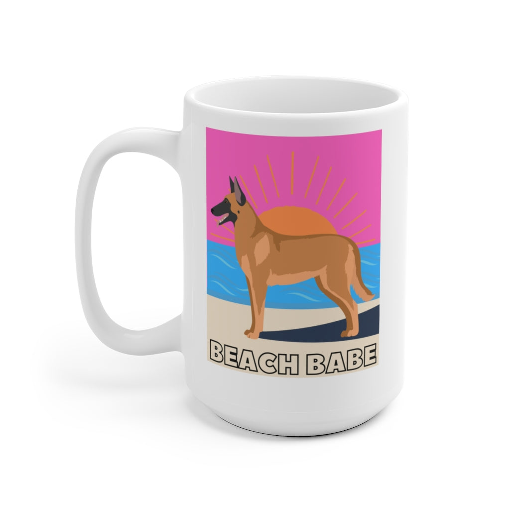 Beach Babe Malinois Mug | Maligator | Dog Mug | Gift For Dog Mom | Gift For Dog Dad | New Dog Parent | Guard Dog