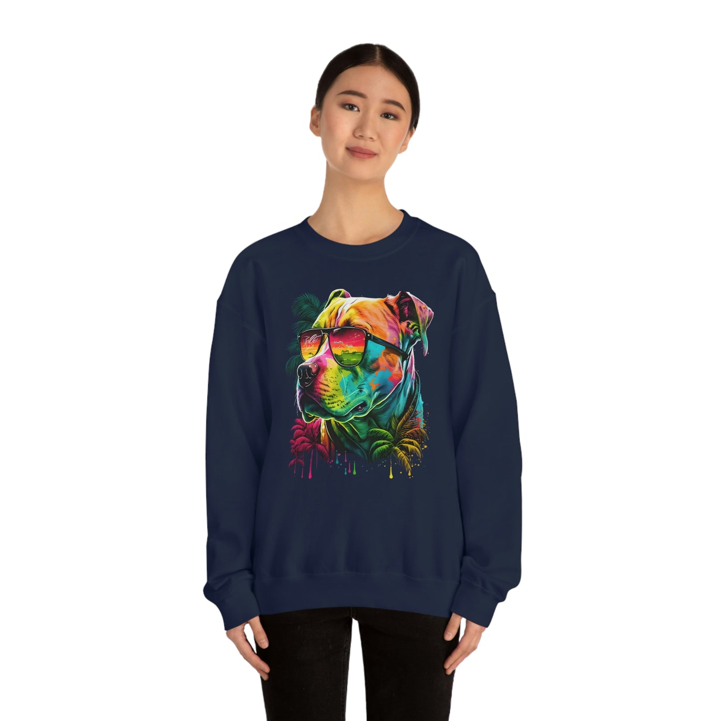 Tropical Pitbull Crewneck Sweater