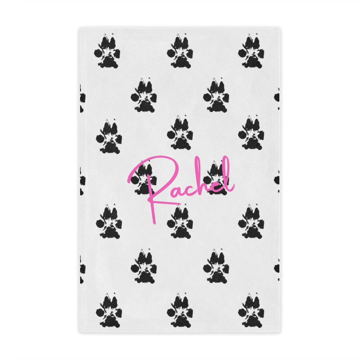 Custom Dog Paw Blanket Using Pet Paw Print + Name - Customizable