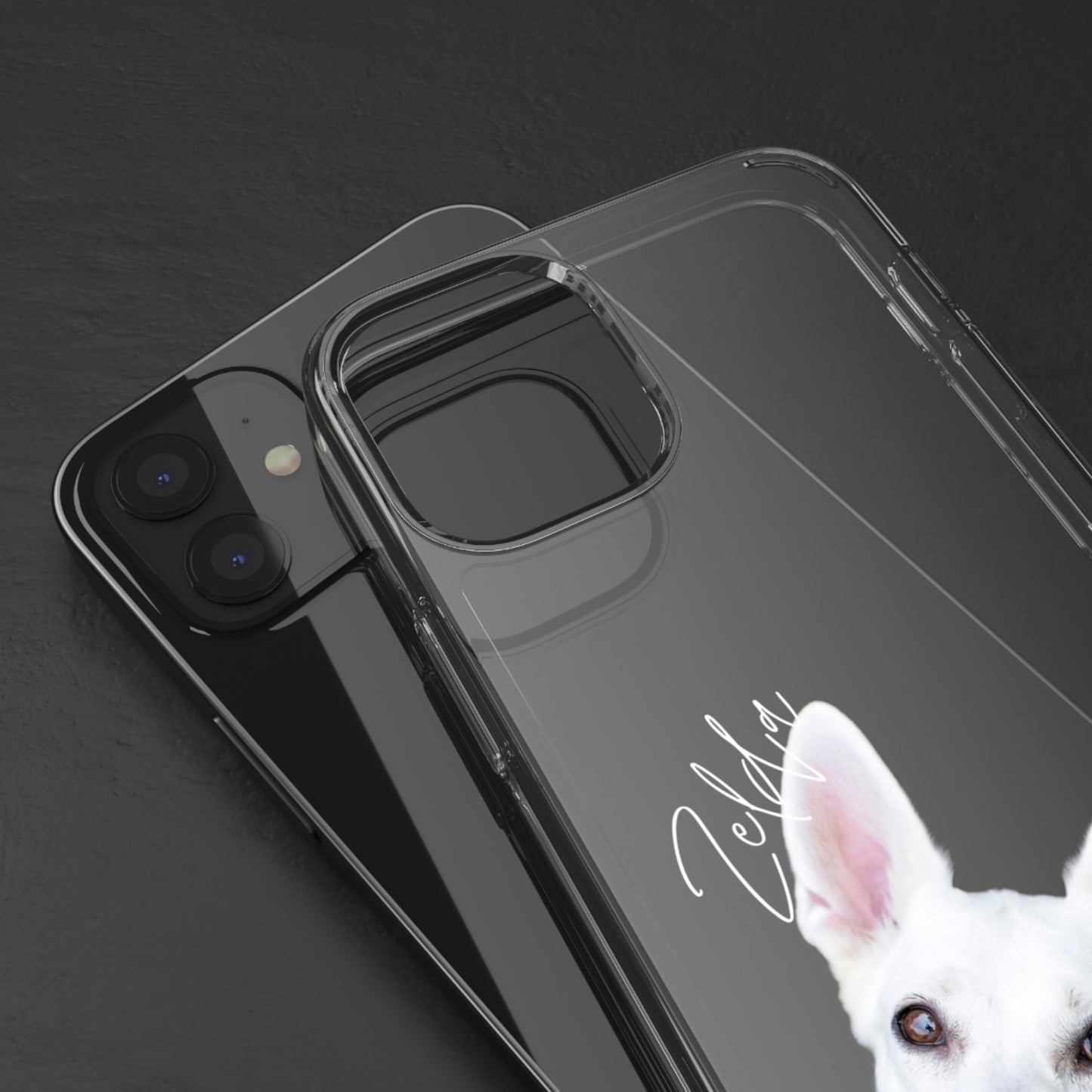 Clear Custom Pet Phone Case Using Pet Photo + Name