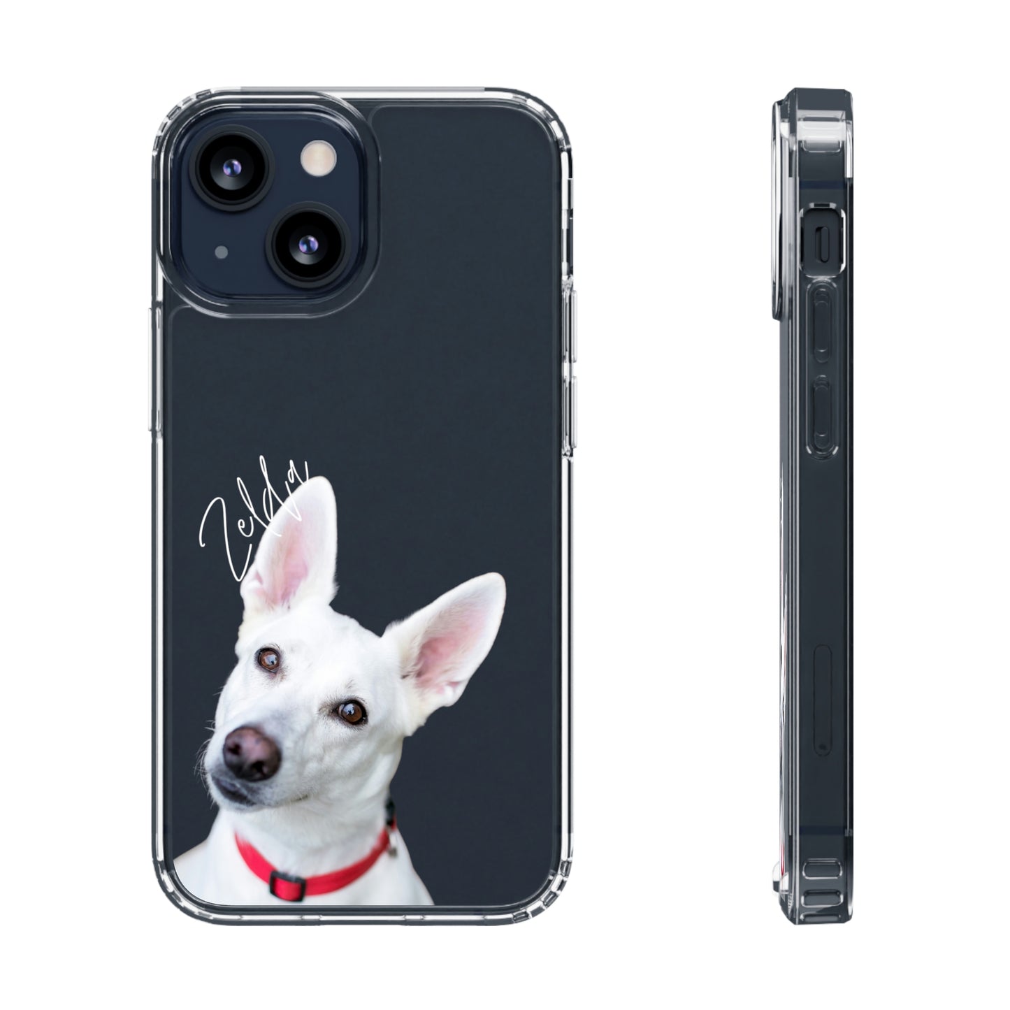 Clear Custom Pet Phone Case Using Pet Photo + Name