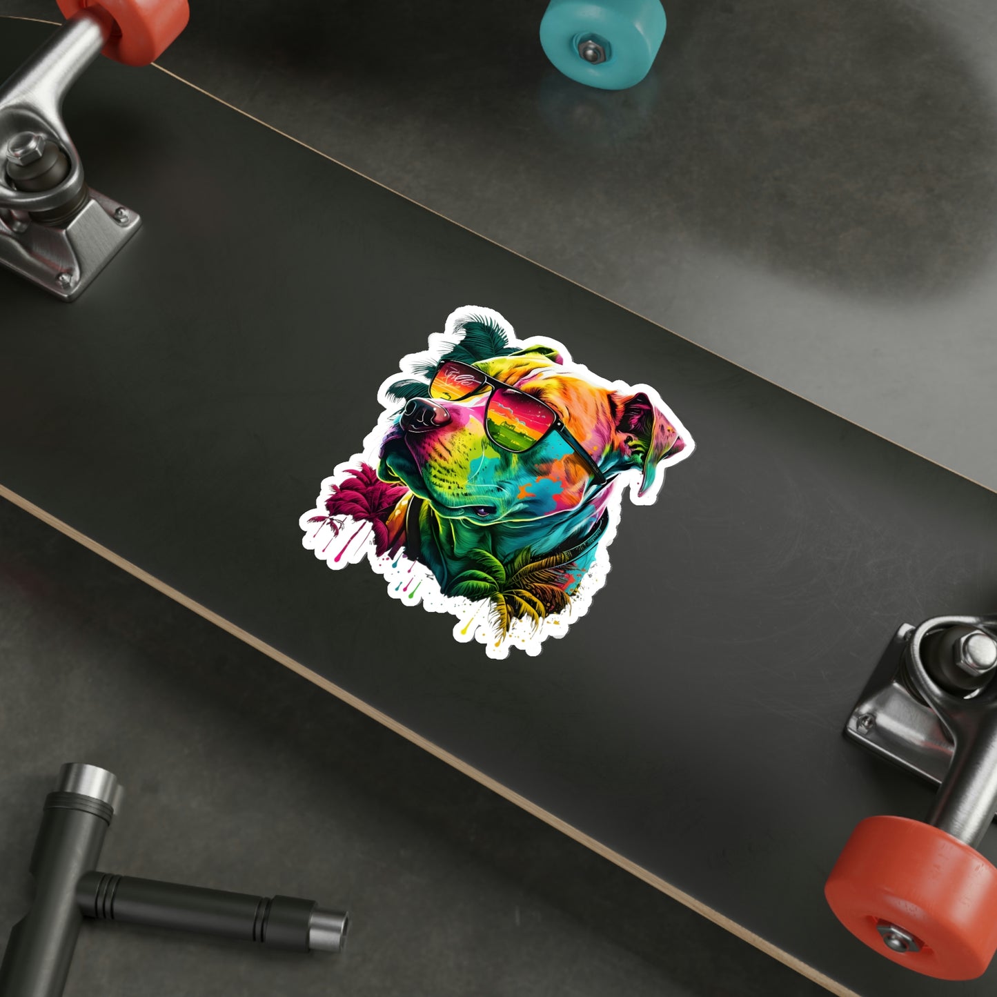 Tropical Pitbull Die-Cut Stickers