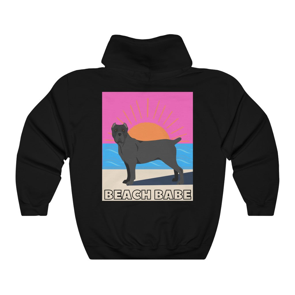 Beach Babe Cane Corso Hoodie Sweatshirt | Black Cane Corso Gift | Mom Shirt | Dad Shirt | Cool Mom Gift | Cane Corso Lover | Gift for Wife