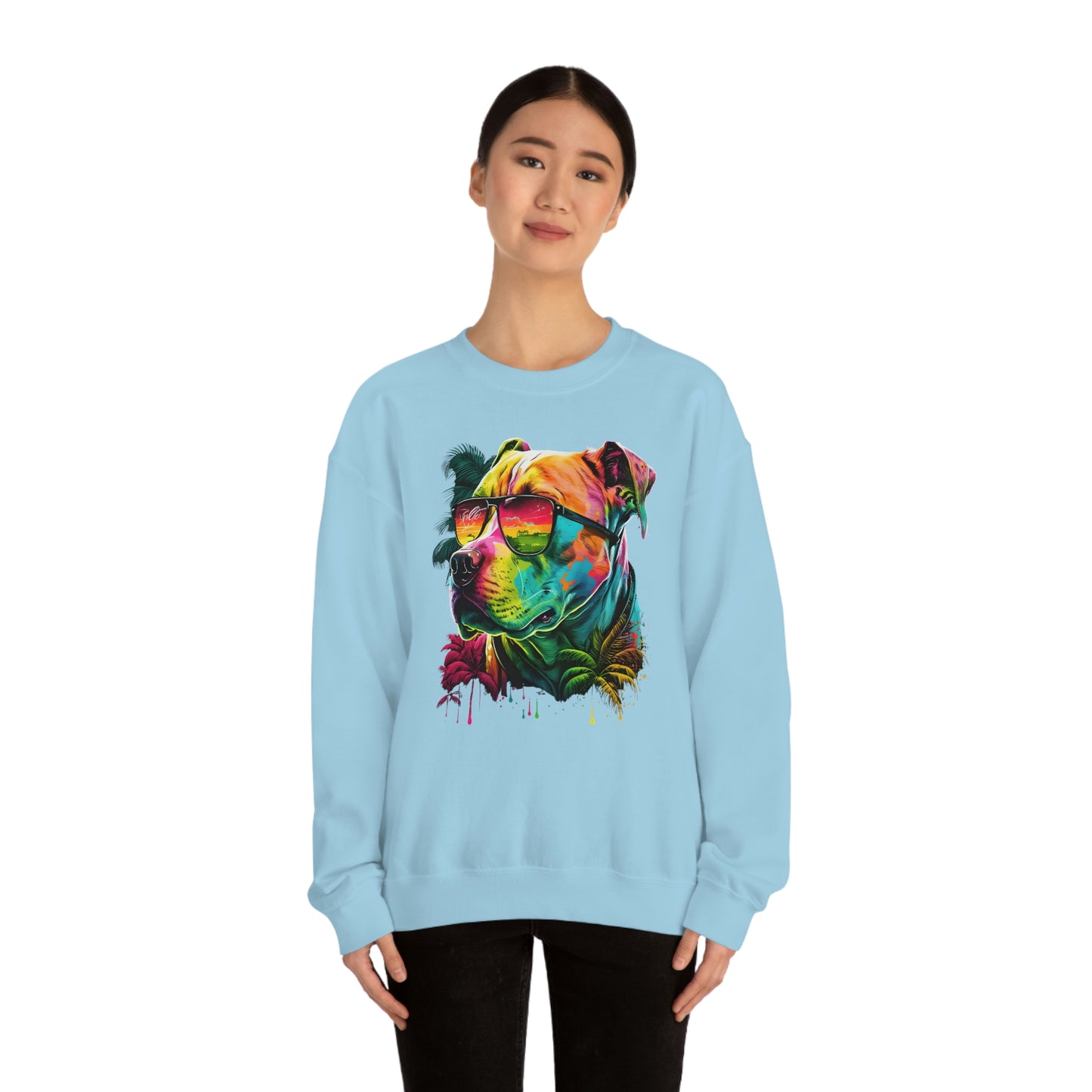 Tropical Pitbull Crewneck Sweater