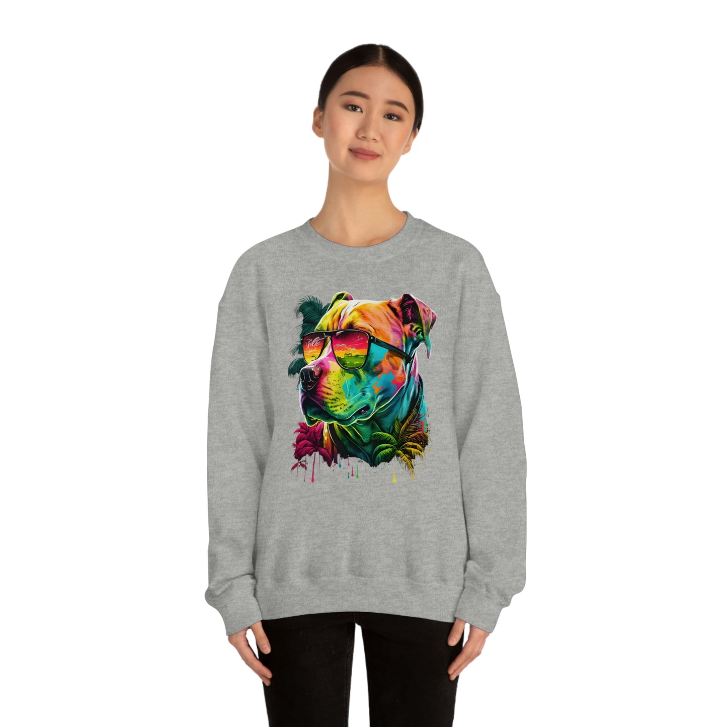 Tropical Pitbull Crewneck Sweater