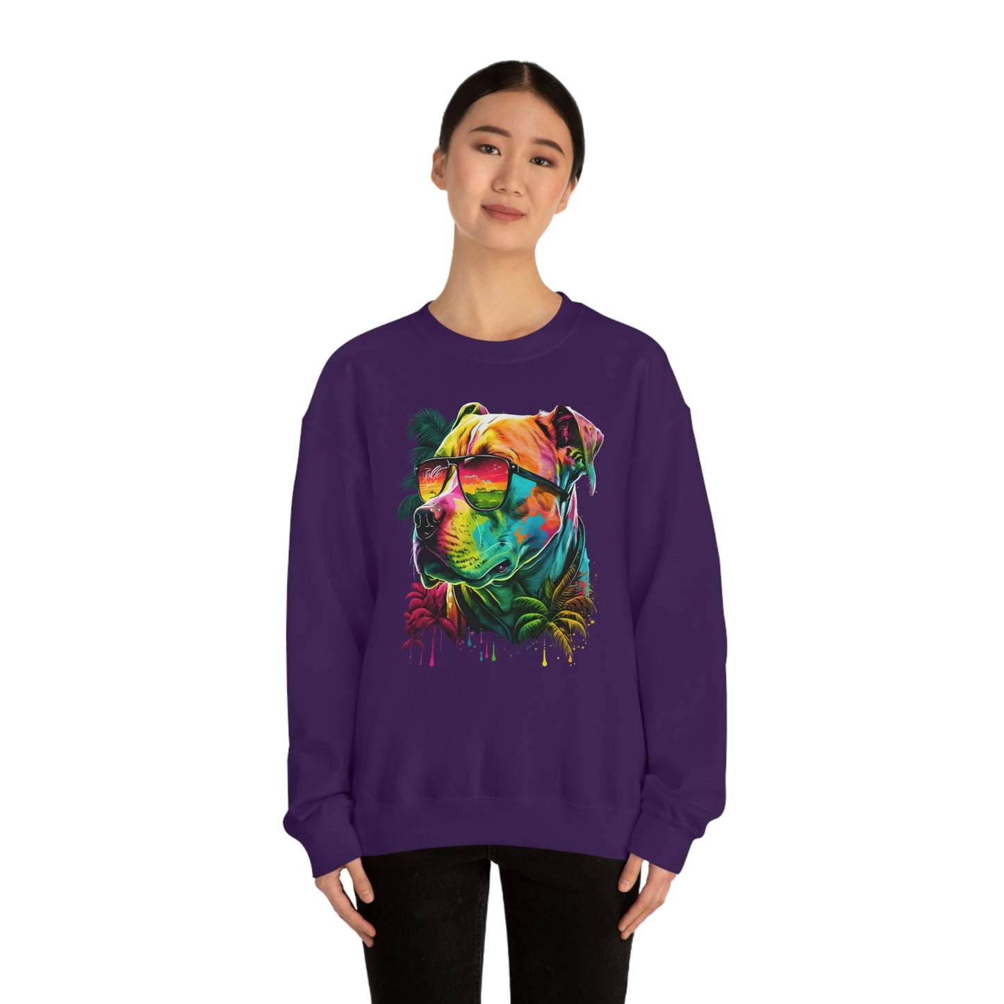 Tropical Pitbull Crewneck Sweater