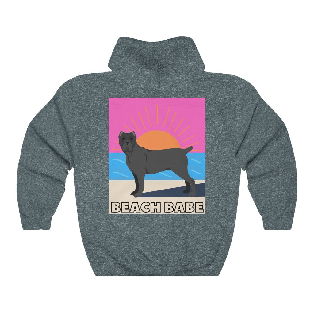 Beach Babe Cane Corso Hoodie Sweatshirt | Black Cane Corso Gift | Mom Shirt | Dad Shirt | Cool Mom Gift | Cane Corso Lover | Gift for Wife