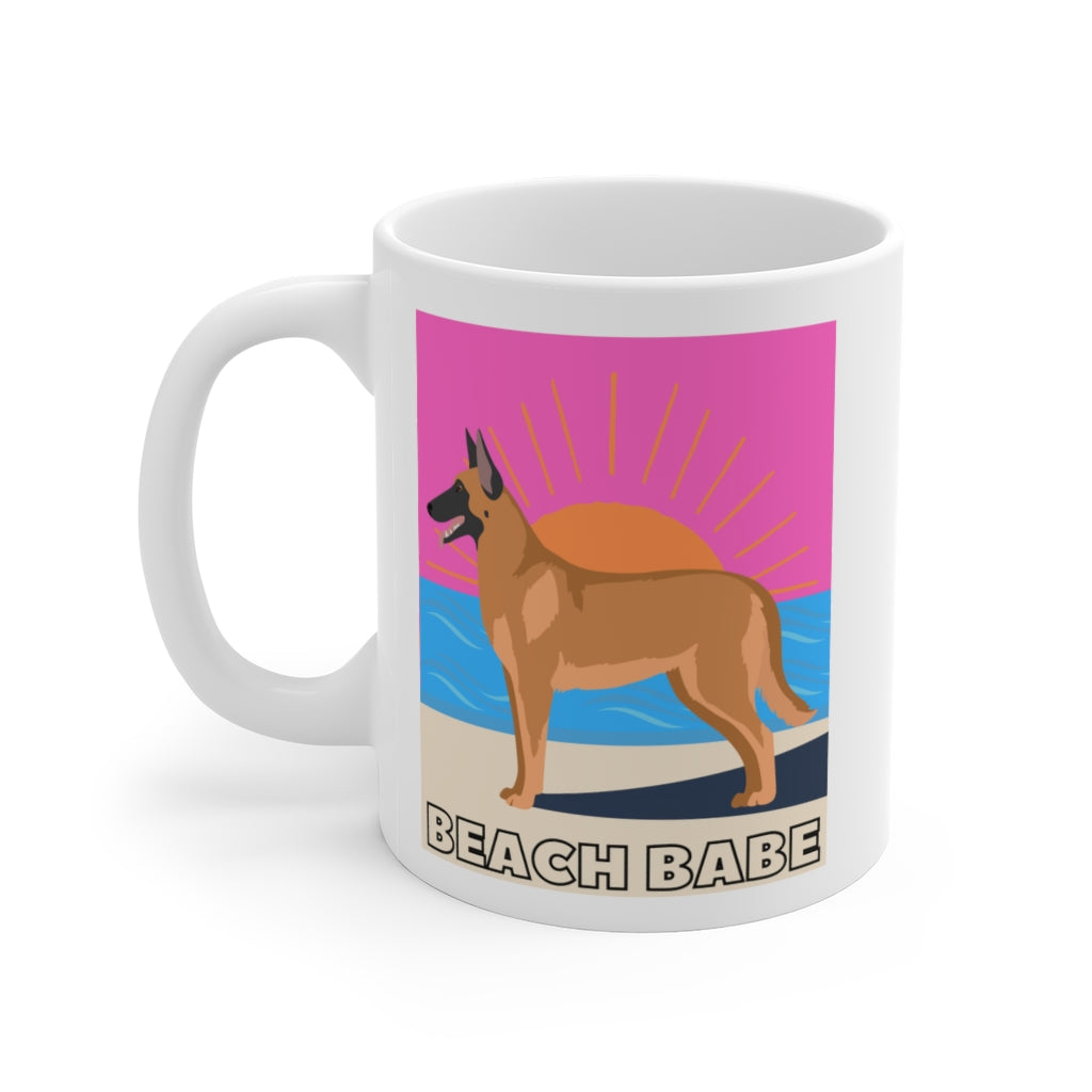 Beach Babe Malinois Mug | Maligator | Dog Mug | Gift For Dog Mom | Gift For Dog Dad | New Dog Parent | Guard Dog