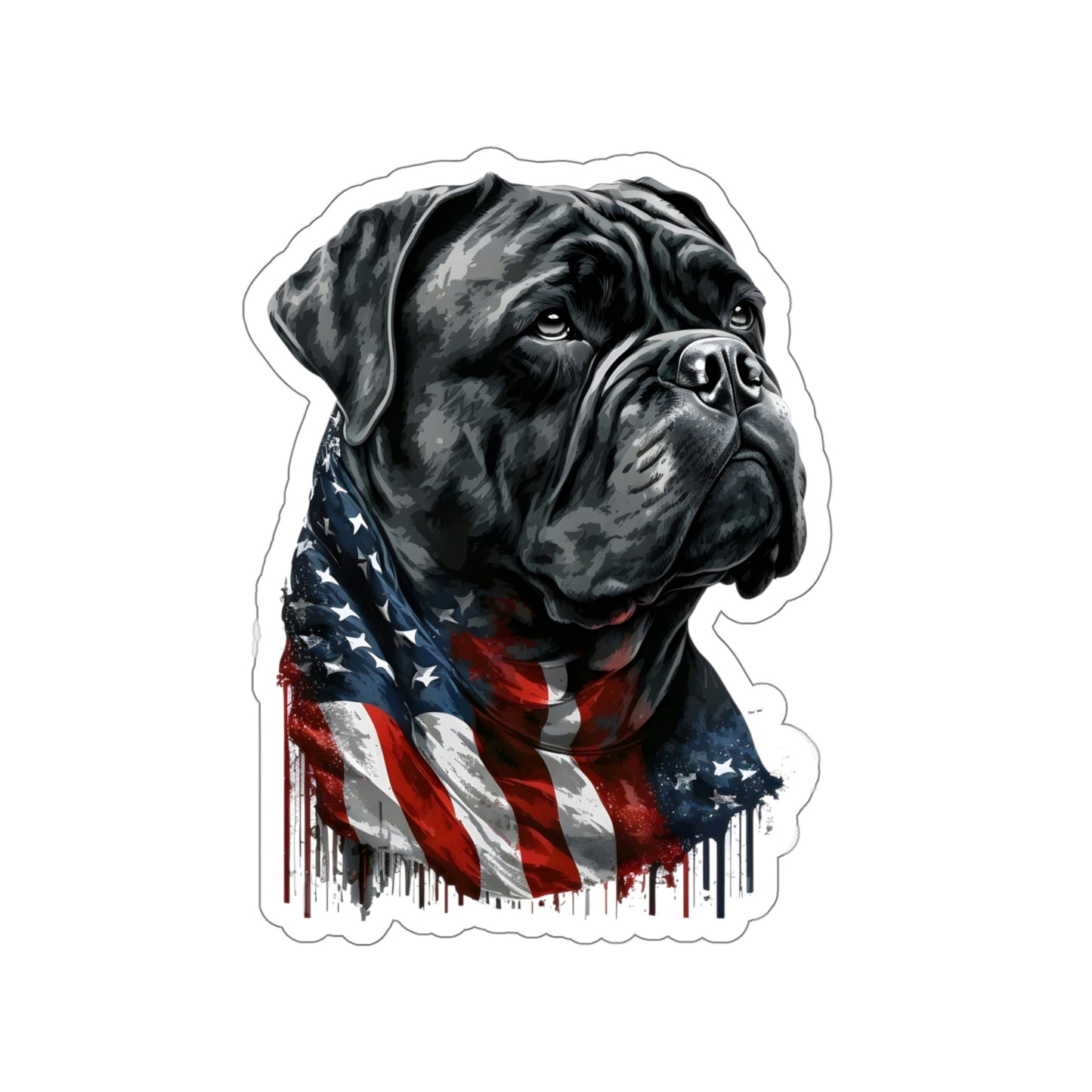 Cane Corso American Flag Die-Cut Sticker Car Decal