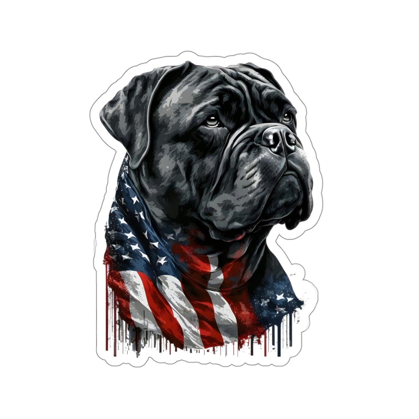 Cane Corso American Flag Kiss-Cut Sticker