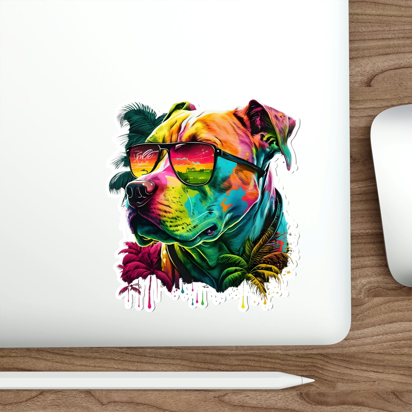 Tropical Pitbull Die-Cut Stickers