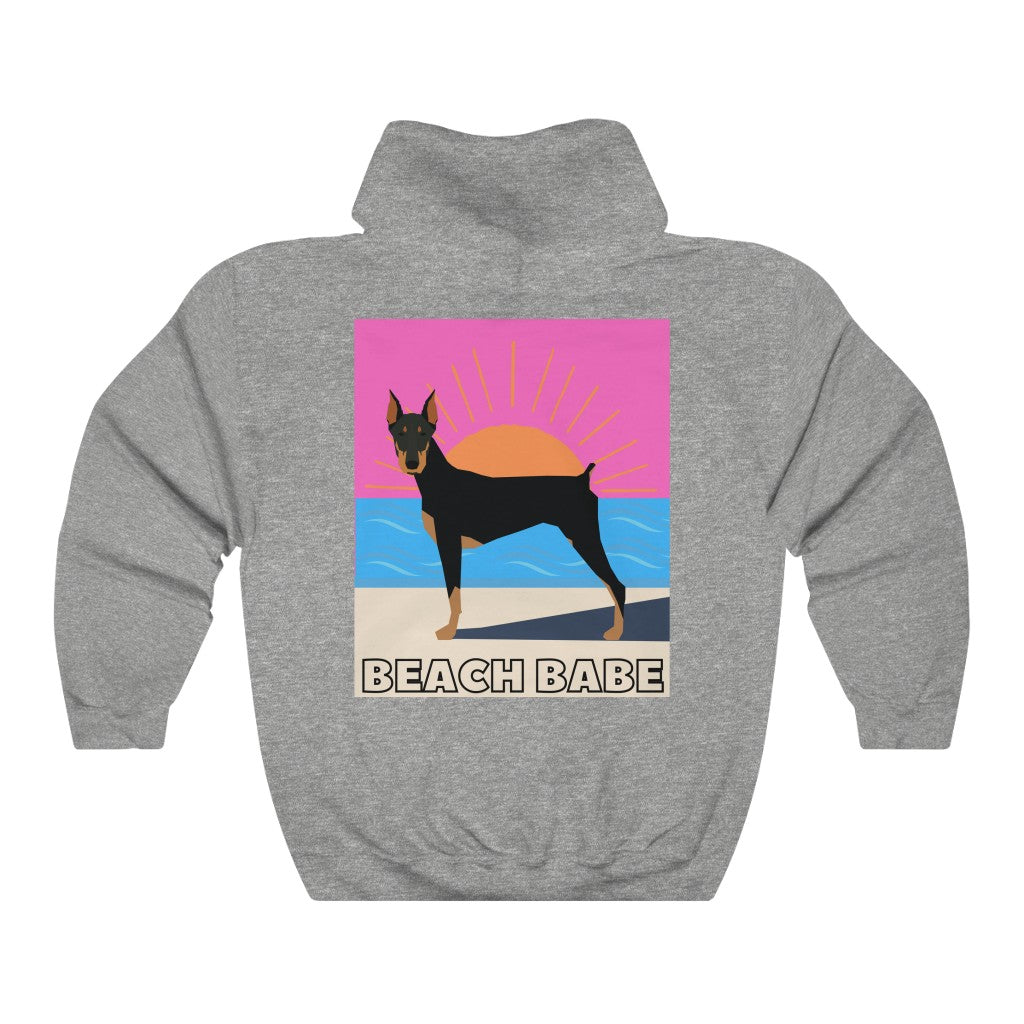 Beach Babe Doberman Pinscher Hoodie Sweatshirt | Doberman Gift | Mom Shirt | Dad Shirt | Cool Mom Gift | Doberman Lover | Gift for Wife