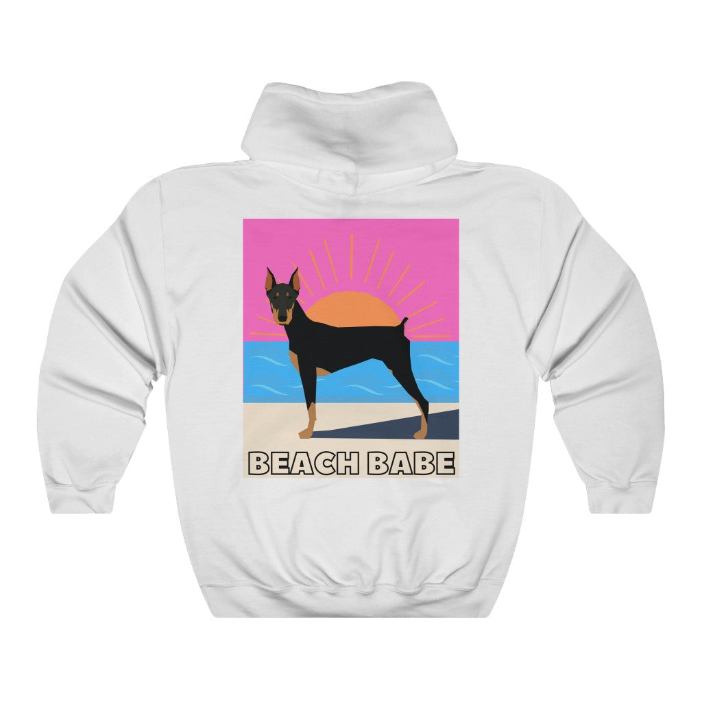 Beach Babe Doberman Pinscher Hoodie Sweatshirt | Doberman Gift | Mom Shirt | Dad Shirt | Cool Mom Gift | Doberman Lover | Gift for Wife