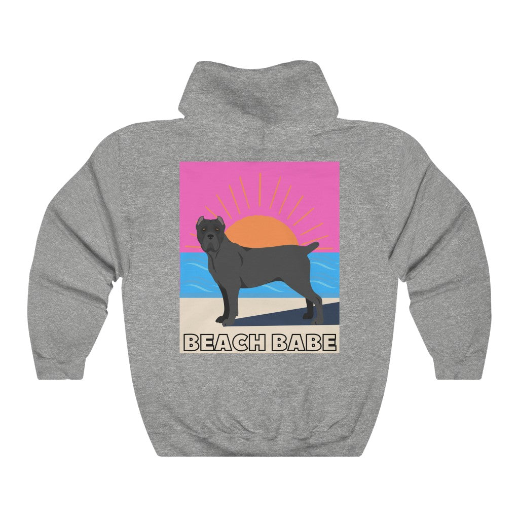 Beach Babe Cane Corso Hoodie Sweatshirt | Black Cane Corso Gift | Mom Shirt | Dad Shirt | Cool Mom Gift | Cane Corso Lover | Gift for Wife