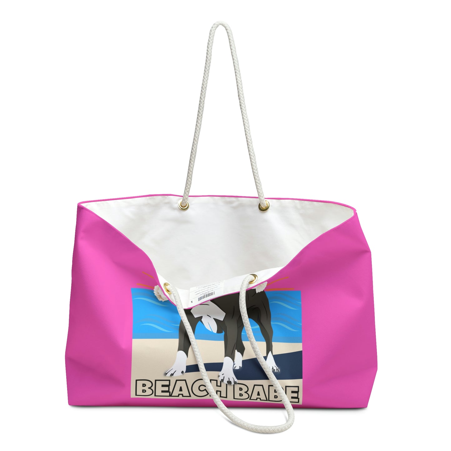 Pitbull Weekender Bag | Hot Pink Pitbull Beach Bag | Pitbull Tote Bag | Dog Vacation Bag | Gift For Pitbull Mom | Pittie Mom Gift | Dog Mom