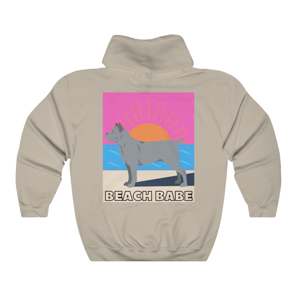 Beach Babe Cane Corso Hoodie Sweatshirt | Grey Cane Corso Gift | Mom Shirt | Dad Shirt | Cool Mom Gift | Cane Corso Lover | Gift for Wife