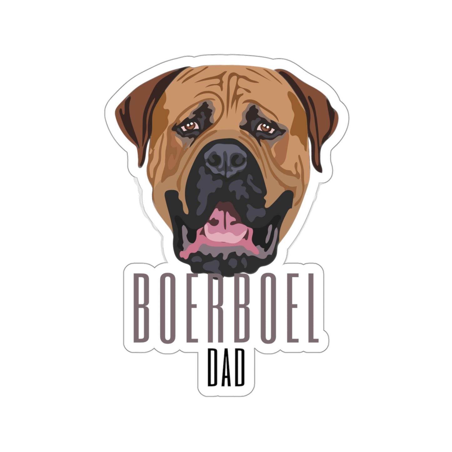 Boerboel Dad Kiss-Cut Sticker