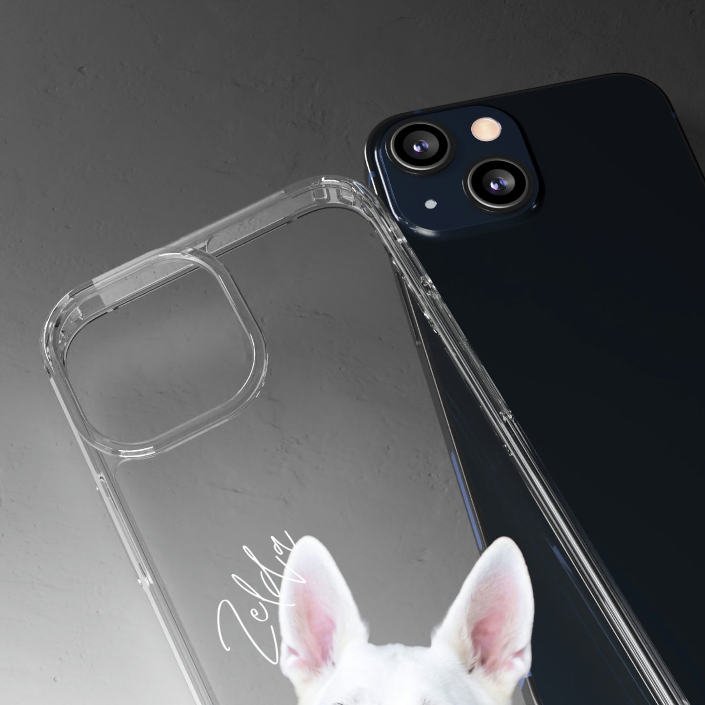 Clear Custom Pet Phone Case Using Pet Photo + Name