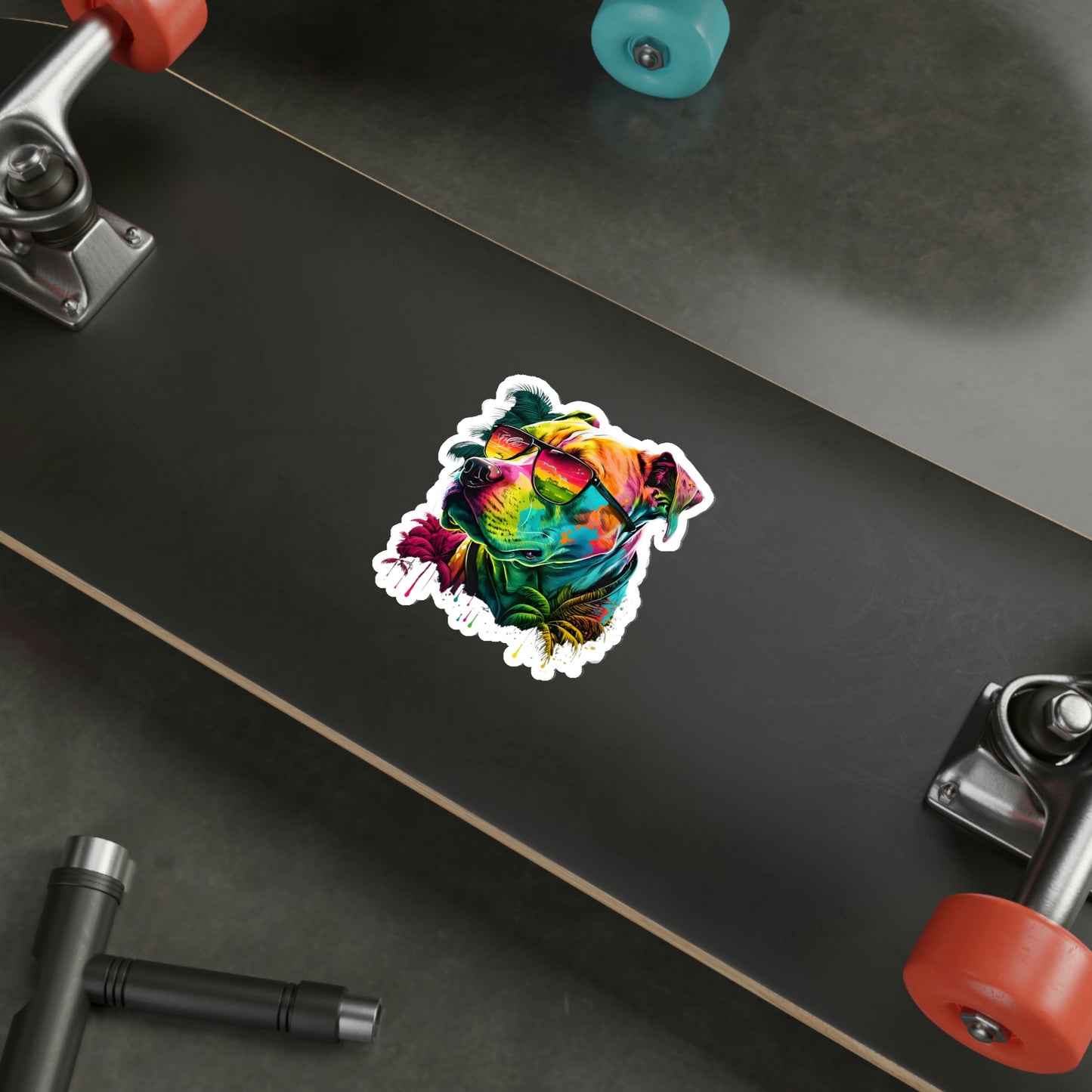 Tropical Pitbull Die-Cut Stickers