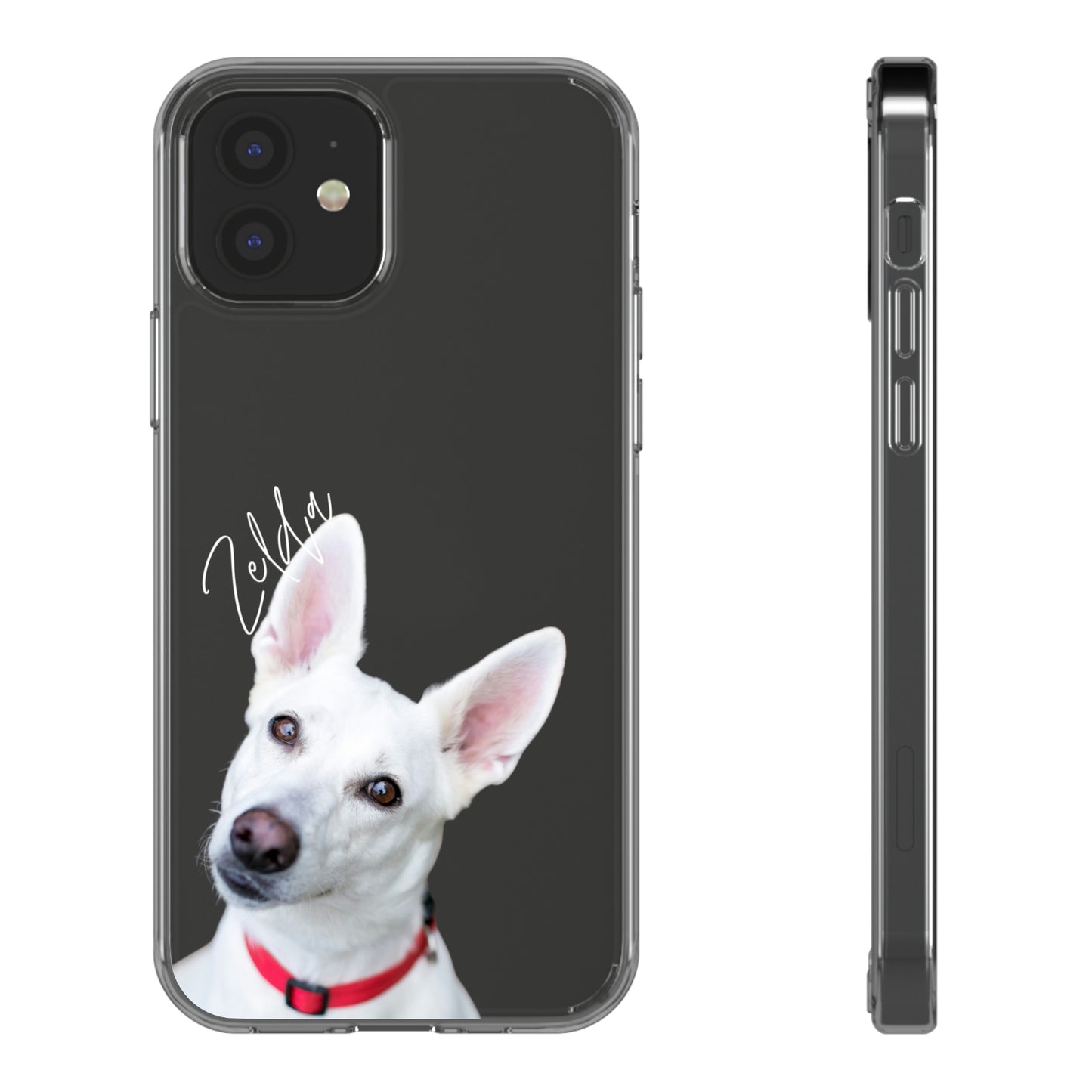 Clear Custom Pet Phone Case Using Pet Photo + Name