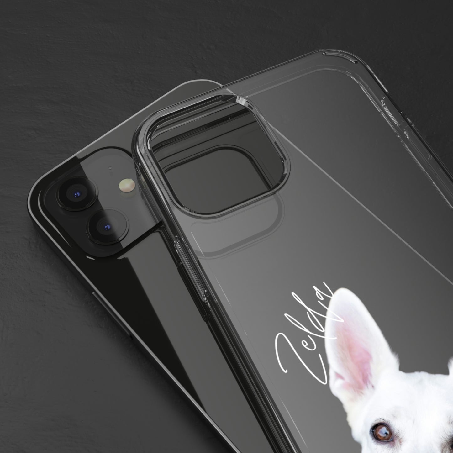 Clear Custom Pet Phone Case Using Pet Photo + Name