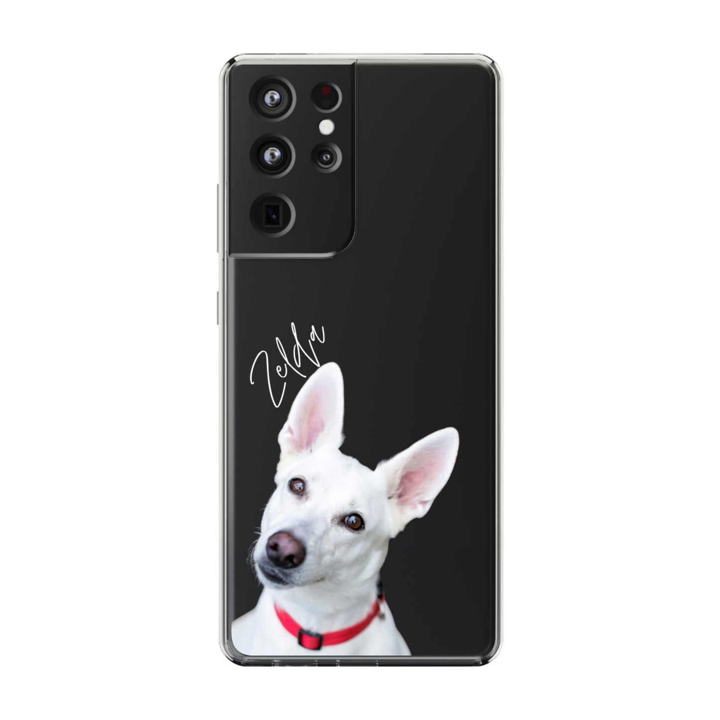 Clear Custom Pet Phone Case Using Pet Photo + Name