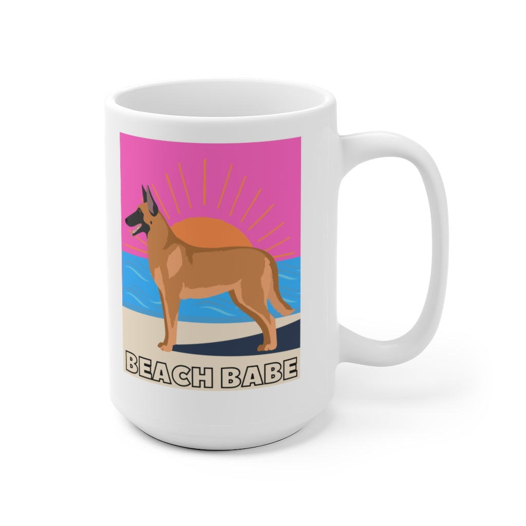 Beach Babe Malinois Mug | Maligator | Dog Mug | Gift For Dog Mom | Gift For Dog Dad | New Dog Parent | Guard Dog