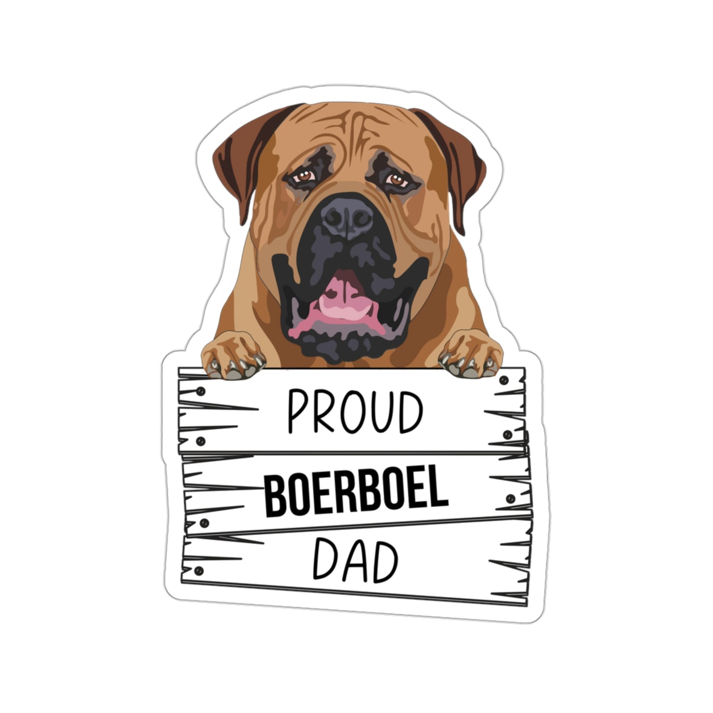 Boerboel Dad Kiss-Cut Stickers