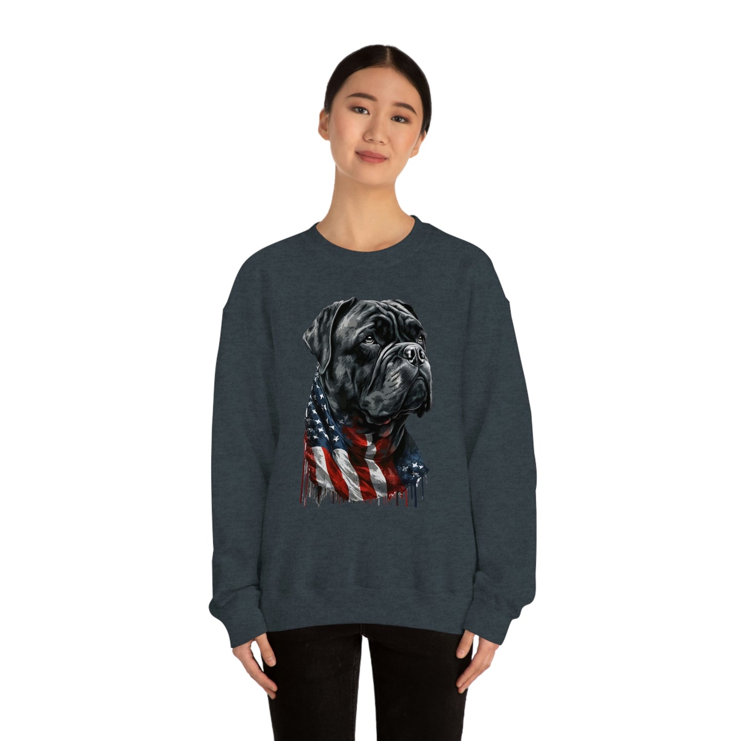 Cane Corso American Flag Crewneck Sweater