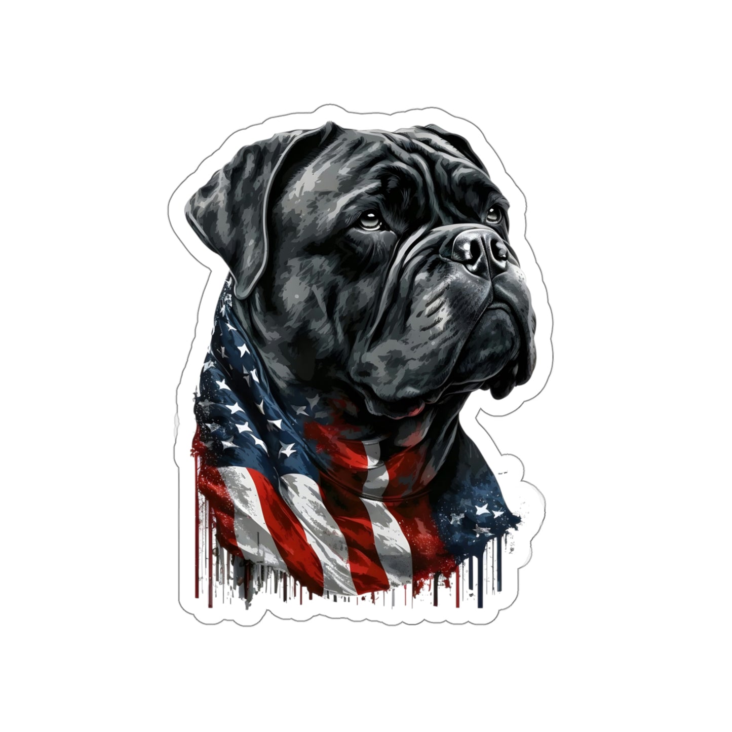 Cane Corso American Flag Die-Cut Sticker Car Decal