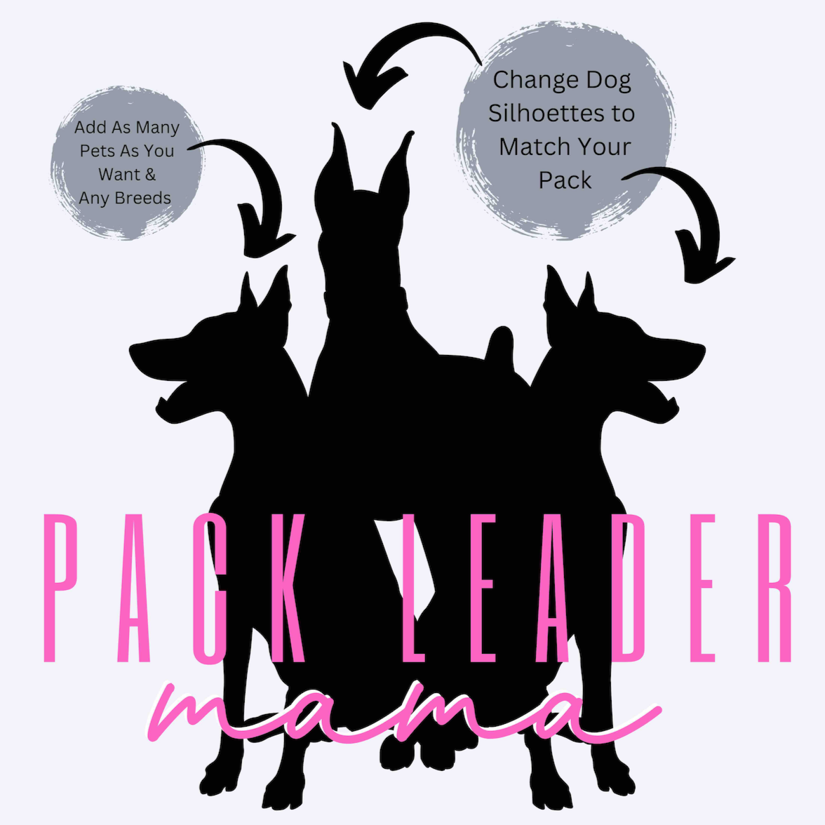 Customizable Pack Leader Mama Hoodie - Custom Dog Silhouettes