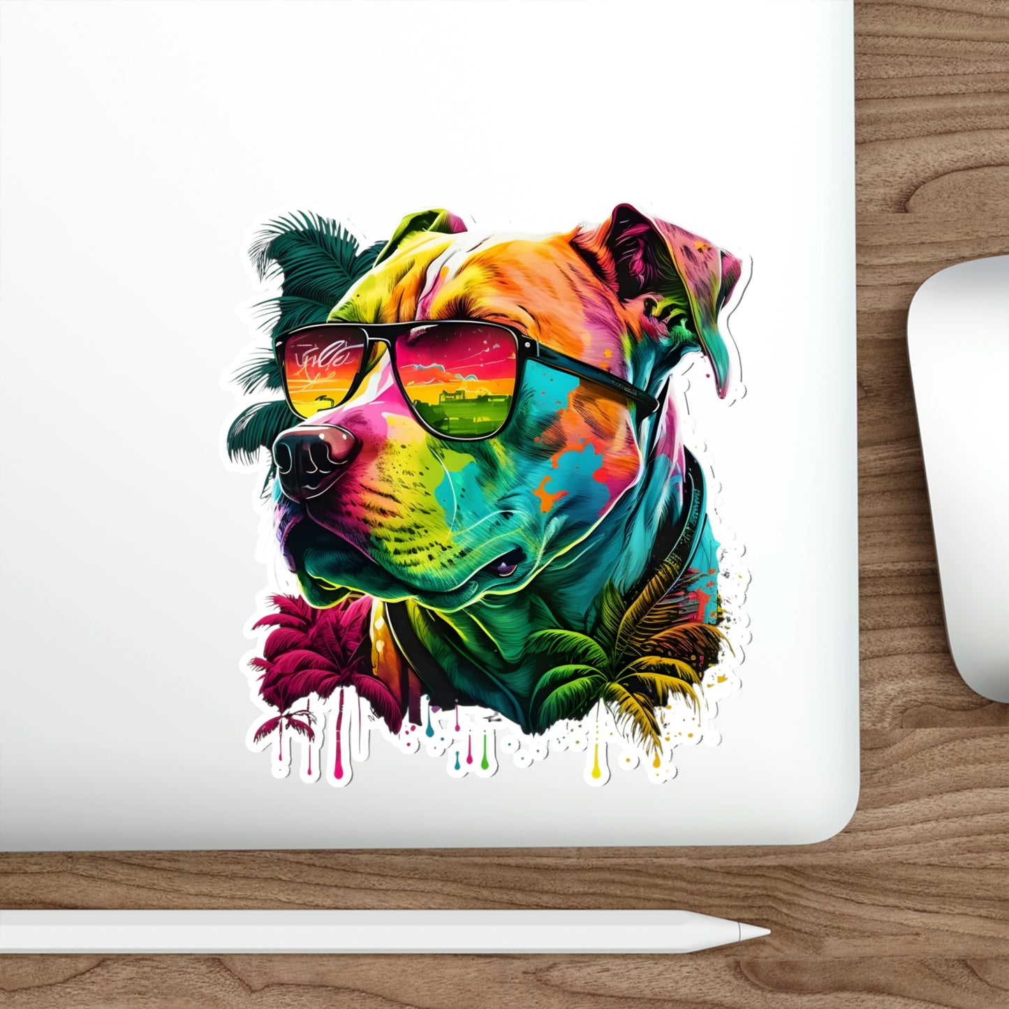 Tropical Pitbull Die-Cut Stickers