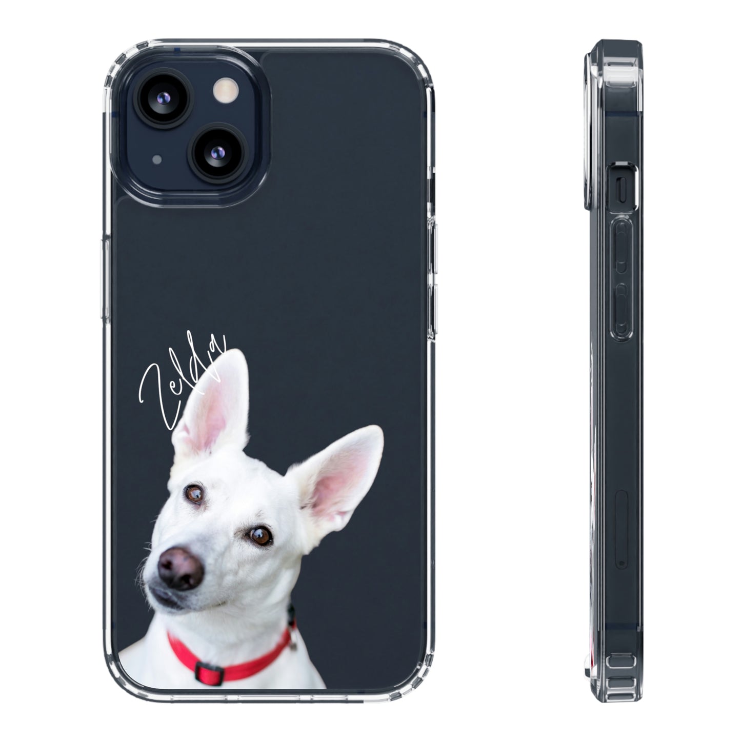 Clear Custom Pet Phone Case Using Pet Photo + Name