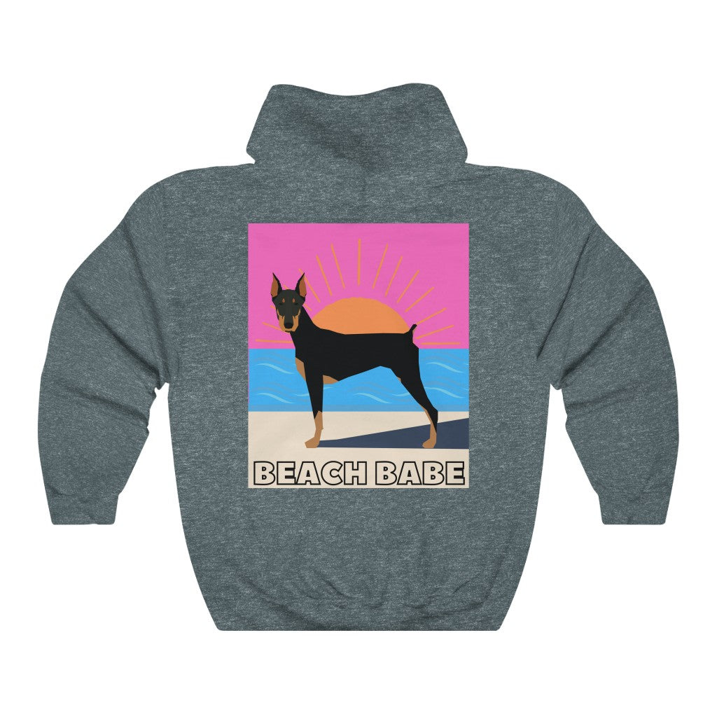 Beach Babe Doberman Pinscher Hoodie Sweatshirt