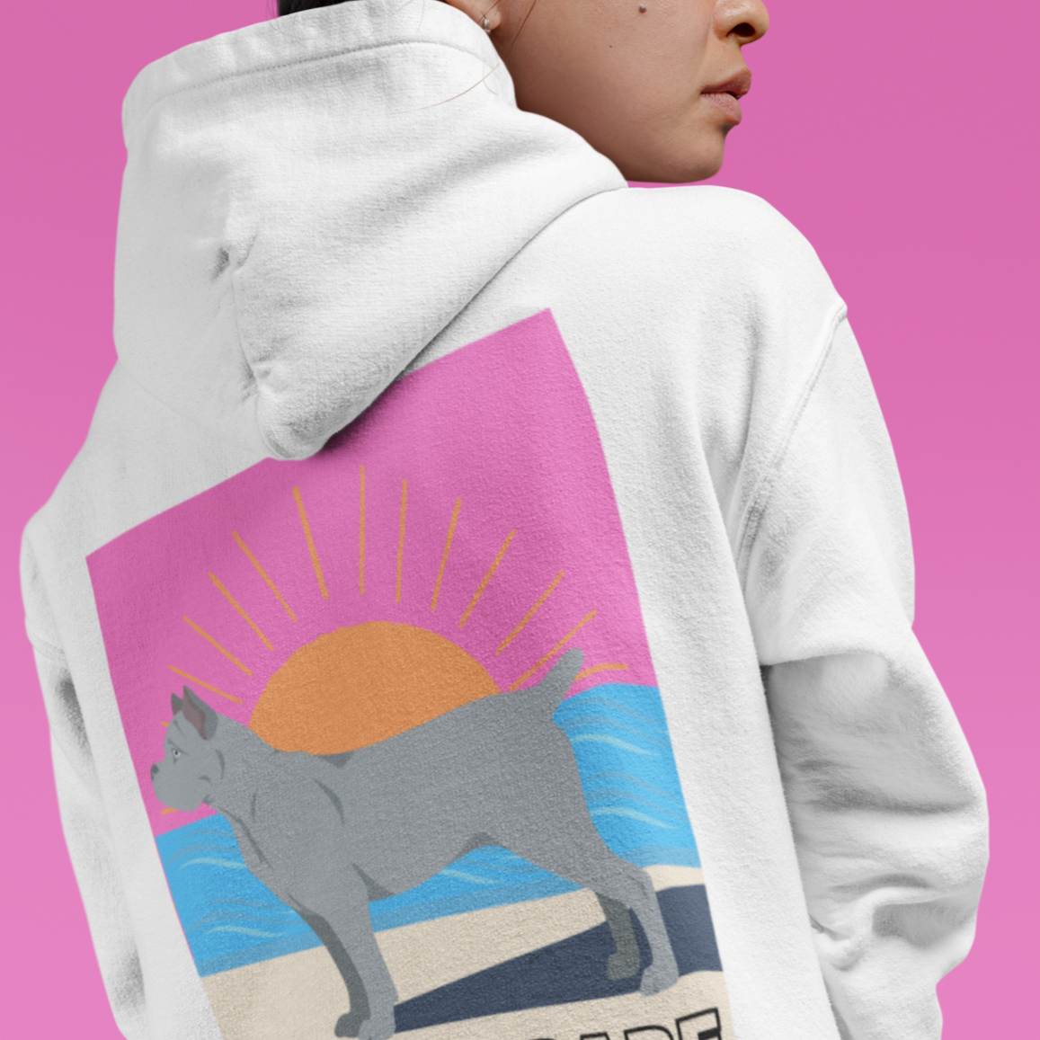 Beach Babe Cane Corso Hoodie Sweatshirt | Grey Cane Corso Gift | Mom Shirt | Dad Shirt | Cool Mom Gift | Cane Corso Lover | Gift for Wife