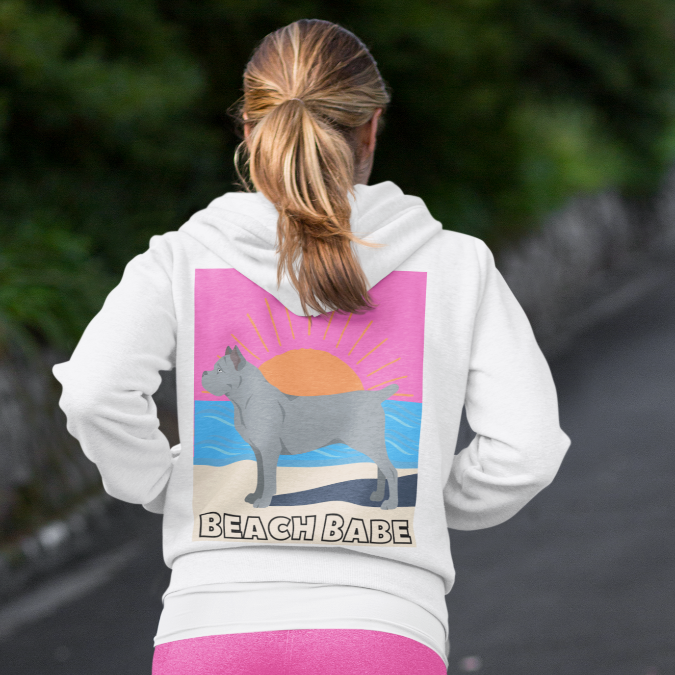 Beach Babe Cane Corso Hoodie Sweatshirt | Grey Cane Corso Gift | Mom Shirt | Dad Shirt | Cool Mom Gift | Cane Corso Lover | Gift for Wife