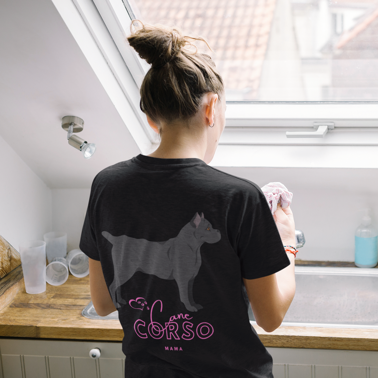 Dog Mom | Dog Mama | Dog Mom Tee | New Dog Mom | Italian Mastiff | Womens Clothing | Back of Shirt Graphic