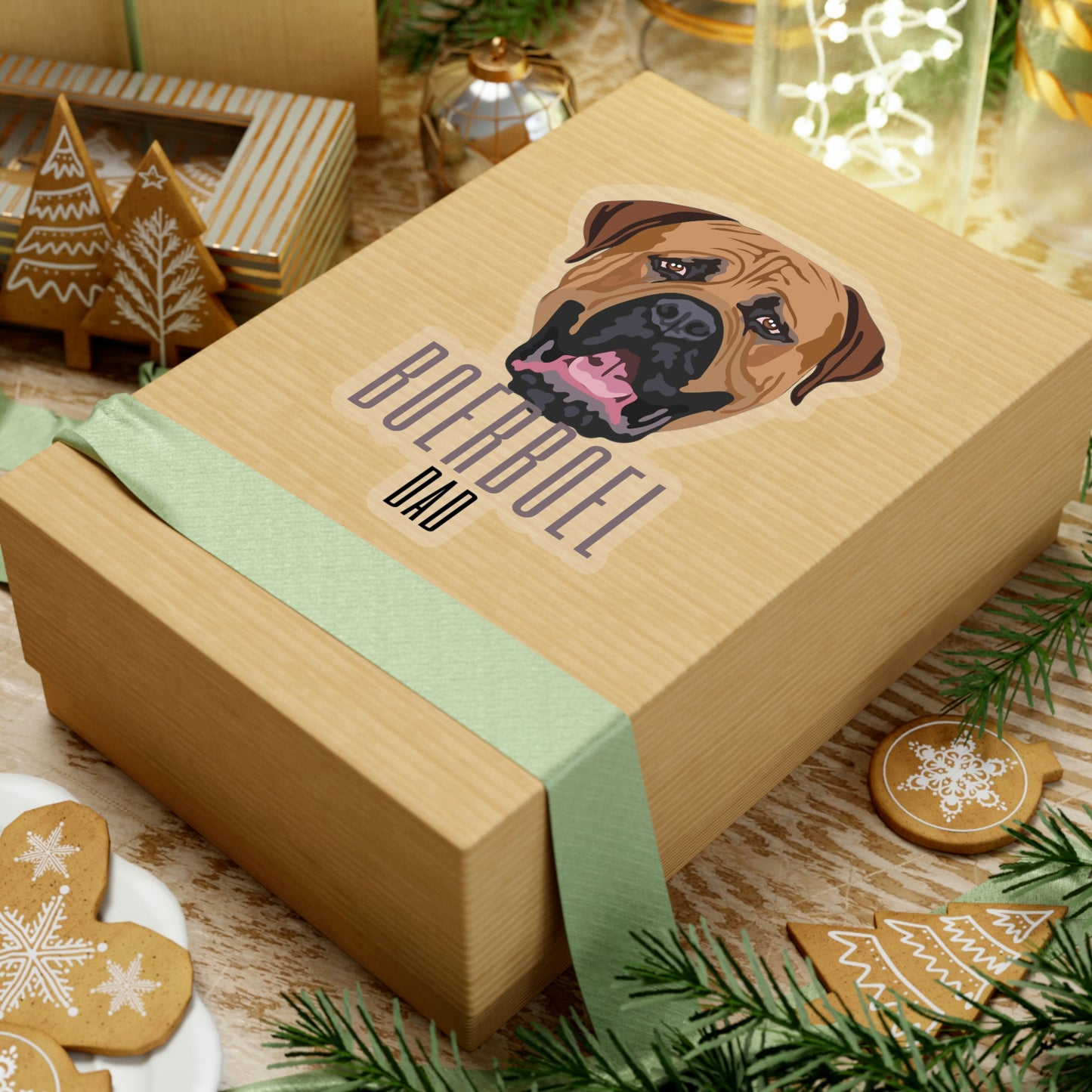 Boerboel Dad Kiss-Cut Sticker