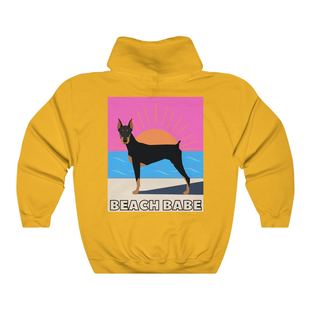 Beach Babe Doberman Pinscher Hoodie Sweatshirt | Doberman Gift | Mom Shirt | Dad Shirt | Cool Mom Gift | Doberman Lover | Gift for Wife