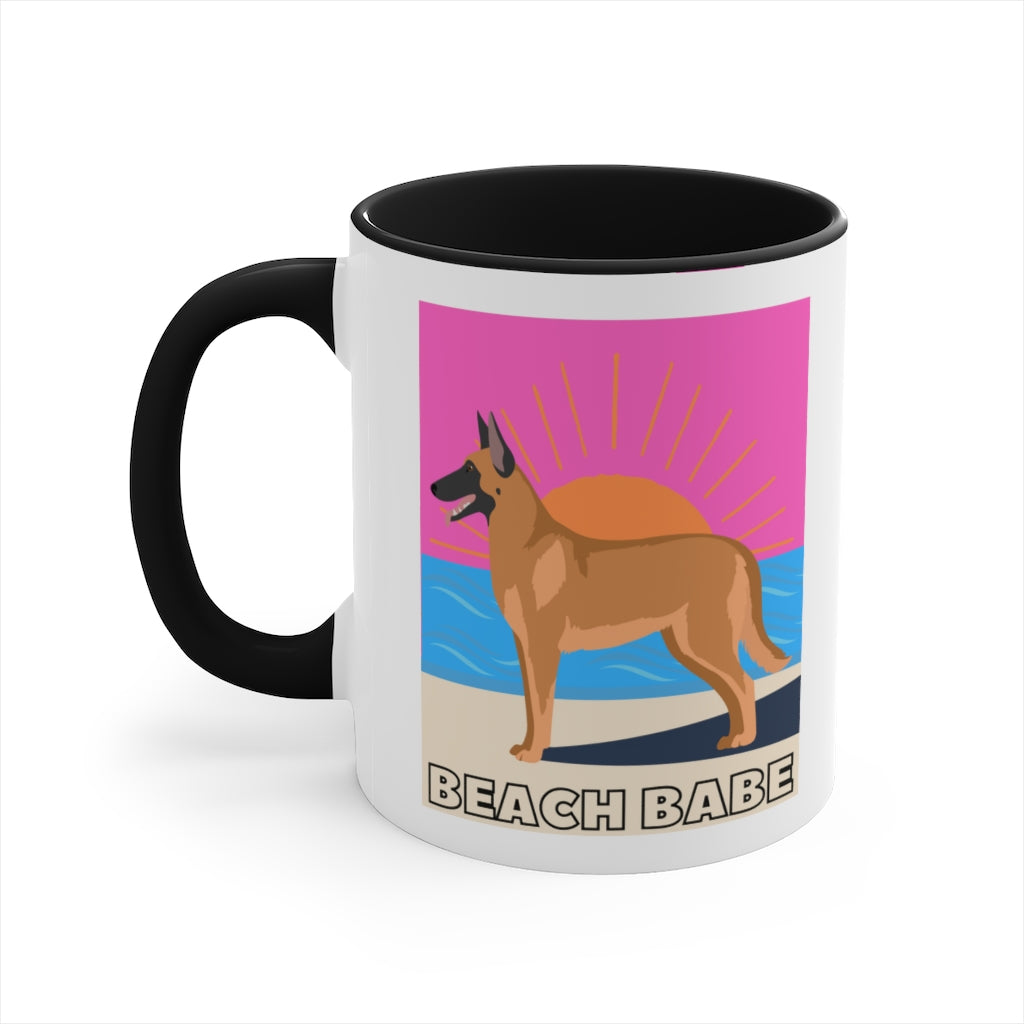 Beach Babe Malinois Mug | Malinois Cup|  Dog Mug | Gift For Dog Mom | Gift For Dog Dad | New Dog Parent | Guard Dog | Viral Dog | Maligator